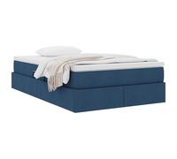 vidaXL Letto con contenitore e materasso Blu 120 x 190 cm Poliestere, Design moderno per la camera da letto, struttura letto ergonomica con contenitore, risparmio di spazio rettangolare, materasso co