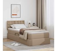 vidaXL Letto con contenitore e materasso Cappuccino 100 x 200 cm