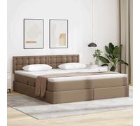 vidaXL Letto con contenitore e materasso Cappuccino 180 x 200 cm