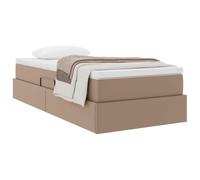vidaXL Letto con contenitore e materasso Cappuccino 90 x 200 cm, Mobili per la camera da letto, design rettangolare, estetica moderna, materiali resistenti, stile versatile per spazi contemporanei