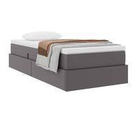 vidaXL Letto con contenitore e materasso Grigio 100 x 200 cm, Mobili per la camera da letto, design rettangolare, estetica moderna, materiali resistenti, stile versatile per spazi contemporanei