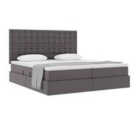 vidaXL Letto con contenitore e materasso Grigio 180 x 200 cm, Set di mobili rettangolari moderni per camere da letto, stili sofisticati, design salvaspazio, comfort.