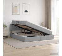 vidaXL Letto con contenitore e materasso Grigio Chiaro 140 x 200 cm