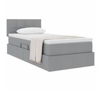 vidaXL Letto con contenitore e materasso Grigio chiaro 90 x 190 cm, Letto moderno rettangolare, con sollevamento idraulico, testata in poliestere, arredo salvaspazio per un'ottima organizzazione