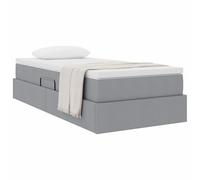vidaXL Letto con contenitore e materasso Grigio chiaro 90 x 200 cm, Design moderno per la camera da letto, struttura letto ergonomica con contenitore, risparmio di spazio rettangolare, materasso con