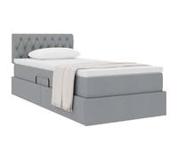 vidaXL Letto con contenitore e materasso Grigio chiaro 90 x 200 cm, Letto moderno rettangolare, con sollevamento idraulico, testata in poliestere, arredo salvaspazio per un'ottima organizzazione