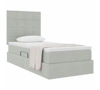 vidaXL Letto con contenitore e materasso Grigio chiaro 90 x 200 cm, Letto Storage Regolabile, Struttura in Velluto, Illuminazione LED, Salvaspazio per un'Efficienza Fantastica in Camera