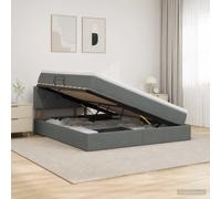 vidaXL Letto con contenitore e materasso Grigio Scuro 140 x 190 cm