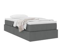 vidaXL Letto con contenitore e materasso Grigio scuro 90 x 190 cm, Design moderno per la camera da letto, struttura letto ergonomica con contenitore, risparmio di spazio rettangolare, materasso con m