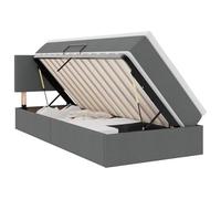 vidaXL Letto con contenitore e materasso Grigio scuro 90 x 190 cm, Letto moderno rettangolare, con sollevamento idraulico, testata in poliestere, arredo salvaspazio per un'ottima organizzazione