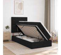 vidaXL Opslag bed met matras met hoofdeinde Zwart 100 x 200 cm Stof