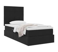 vidaXL Letto con contenitore e materasso Nero 100 x 200 cm Velluto, Letto Storage Regolabile, Struttura in Velluto, Illuminazione LED, Salvaspazio per un'Efficienza Fantastica in Camera