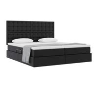 vidaXL Letto con contenitore e materasso Nero 180 x 200 cm, Set di mobili rettangolari moderni per camere da letto, stili sofisticati, design salvaspazio, comfort.