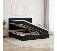 vidaXL Opslag bed met matras met hoofdeinde Zwart 180 x 200 cm Stof