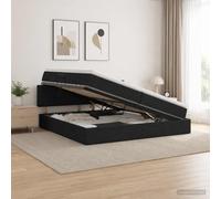 vidaXL Opbergbed met matras met hoofdeinde Zwart 200 x 200 cm fluweel