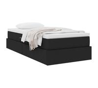 vidaXL Letto con contenitore e materasso Nero 90 x 190 cm Poliestere, Design moderno per la camera da letto, struttura letto ergonomica con contenitore, risparmio di spazio rettangolare, materasso co