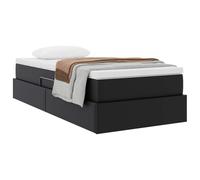 vidaXL Letto con contenitore e materasso Nero 90 x 200 cm, Mobili per la camera da letto, design rettangolare, estetica moderna, materiali resistenti, stile versatile per spazi contemporanei