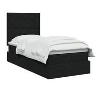 vidaXL Letto con contenitore e materasso Nero 90 x 200 cm Tessuto | Semplicità sottile con decorazione minima, ampio vano portaoggetti sotto il letto per tutto il necessario