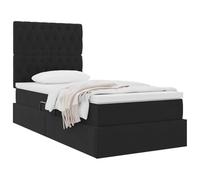 vidaXL Letto con contenitore e materasso Nero 90 x 200 cm Velluto, Letto Storage Regolabile, Struttura in Velluto, Illuminazione LED, Salvaspazio per un'Efficienza Fantastica in Camera