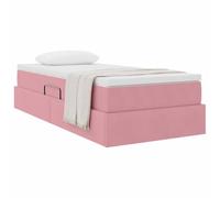 vidaXL Letto con contenitore e materasso Rosa 90 x 190 cm Velluto, Camera da letto, Rettangolare, Moderno, Design elegante e durevole per spazi contemporanei, Materiali di qualità, Soluzioni di mobil