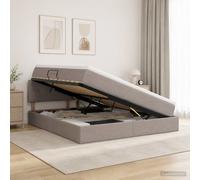 vidaXL Opbergbed met matras met hoofdeinde Taupe 140 x 200 cm fluweel
