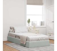 Letto con Contenitore Grigio Chiaro 100 x 203 cm Velluto