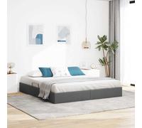 Letto con Contenitore Grigio Scuro 193 x 203 cm Tessuto