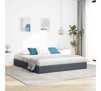 Letto con Contenitore Grigio Scuro 193 x 203 cm Velluto