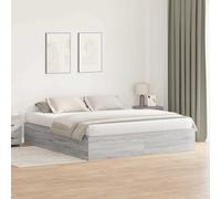 vidaXL Letto con contenitore grigio Sonoma 200x200 cm