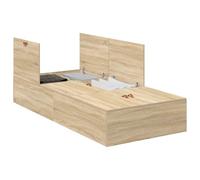 vidaXL Struttura letto con contenitore in rovere Sonoma singolo con cassetti integrati, design contemporaneo in MDF, adatto per 90 x 200 cm, soluzione elegante e pratica per mobili eleganti