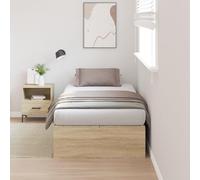vidaXL Struttura letto con contenitore in rovere Sonoma singolo con cassetti integrati, design contemporaneo in MDF, adatto per 90 x 200 cm, soluzione elegante e pratica per mobili eleganti