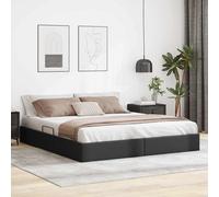 vidaXL Letto con Contenitore Nero 193 x 203 cm Similpelle