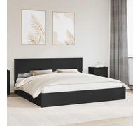 vidaXL Letto con Contenitore Nero 200 x 200 cm Legno ingegnerizzato