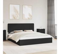 vidaXL Struttura del Letto Nero 200 x 200 cm Legno Multistrato, Camera Moderna, Letto Robusto, Design Rettangolare, Telaio Minimalista, Sonno Comodo per la Vita contemporanea
