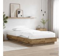 vidaXL RETE LETTO CON LED ROVERE ARTIGIANALE 80X200 CM LEGNO LAVORATO