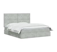 vidaXL Letto con memoria LED con materasso grigio chiaro, 140 x 200 cm | Offre un facile accesso allo spazio sotto il letto, flessibile per diverse esigenze di altezza, offre un equilibrio