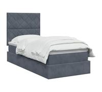 vidaXL Letto con memoria LED con materasso grigio scuro, 90 x 200 cm | Offre un facile accesso allo spazio sotto il letto, flessibile per diverse esigenze di altezza, offre un equilibrio