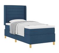 vidaXL Letto con Molle E Materasso Blu 80 x 200 cm, Tessuto Singolo, Design Moderno, Comodo, Struttura in Legno Resistente, Soluzione per Il Sonno, Set di Accessori, Letti Regolabili, Strutture per C