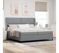 vidaXL Letto con molle e materasso grigio chiaro 200 x 200 cm. È fatto di un tessuto resistente e comodo, con schiuma che offre un supporto medio-duro. Perfetto per una camera moderna, con mobili re