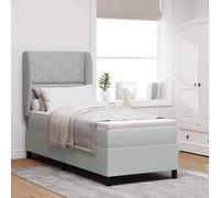 vidaXL Letto con Molle e Materasso Grigio Chiaro 80 x 200 cm in Velluto, sistema a molle singolo e copertura removibile con zip. Mobili moderni per camere da letto interne e contesti contemporanei.