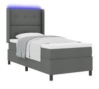 vidaXL Letto con Molle e Materasso & LED Grigio Scuro 100x200 cm TessutoLetti moderni