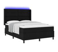 vidaXL Letto con Molle e Materasso & LED Nero 160 x 200 cm, in Tessuto. Perfetto per Una Camera da Letto Moderna e Minimalista per Adulti. Mobili Moderni con testiera Regolabile e USB. Legno ingegne
