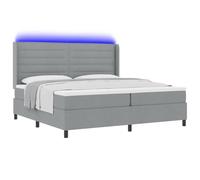 vidaXL Letto a Sorgente LED Grigio chiaro 200 x 200 cm Tessuto