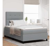 vidaXL Letto con molle e materasso, luci LED, grigio chiaro, 120 x 200 cm. Struttura in tessuto per la tua camera da letto. Contenitore imbottito, comfort moderno, mobili eleganti, design interno fl