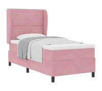 vidaXL Letto con molle e materasso rosa 100 x 200 cm in velluto. Ha un sistema a tasca singolo e la copertura è rimovibile con zip. È perfetto per arredare una camera da letto contemporanea e offre