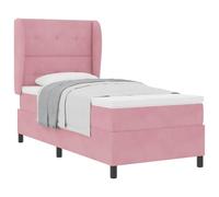 vidaXL Letto con Molle e Materasso Rosa 90 x 200 cm in Velluto, Sistema Pocket, Copertura Removibile con Zip. Arredamento per Camera da Letto Moderno e Contemporaneo, Ideale per Un Buon Riposo.