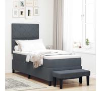 vidaXL Letto con Rete a Molle con Materasso & Panchina Grigio Scuro 80x200 cm Velluto