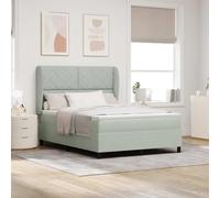 vidaXL Letto con rete a molle e materasso grigio chiaro 140 x 190 cm in velluto, con sistema a tasche rimovibile e chiusura a zip. Arredamento moderno per la camera da letto, ideale per interni cont