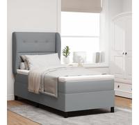 vidaXL Letto con Rete a Molle e Materasso Grigio Chiaro 80x200 cm TessutoLetti moderni