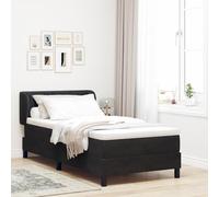 vidaXL Letto con Rete a Molle e Materasso Nero 100x200 cm in VellutoLetti moderni